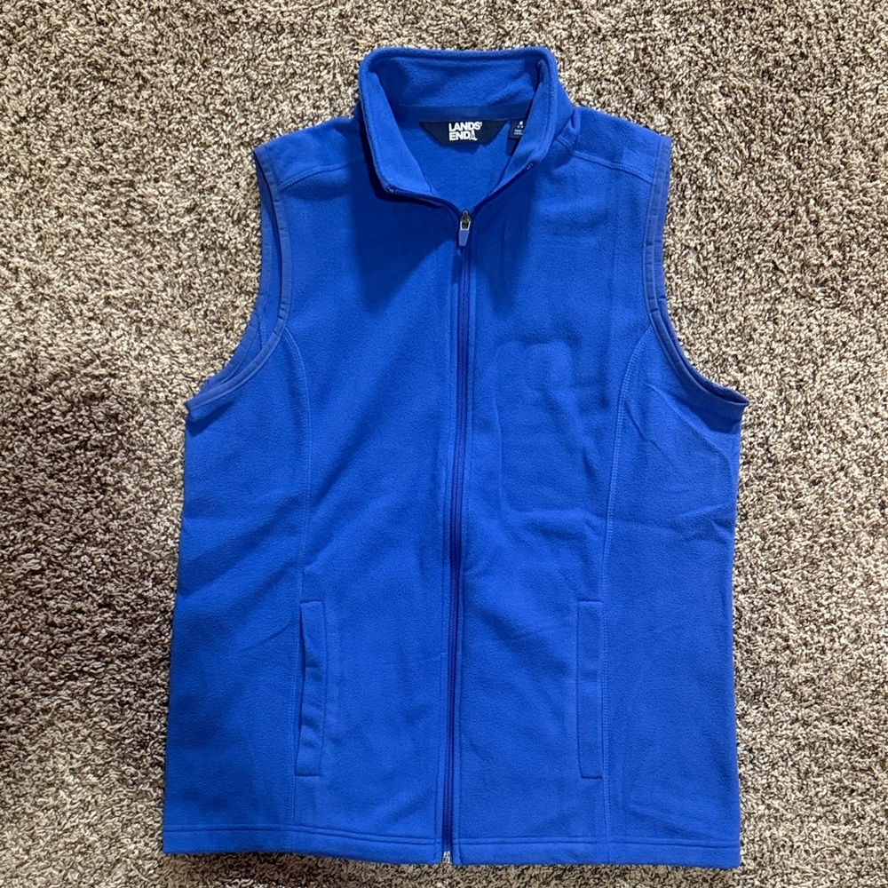 Lands' End Royal Blue Sleeveless Fleece